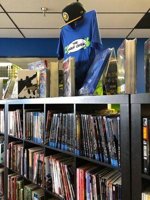 Shirts, hats, comic books