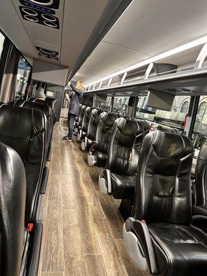 Vamoose Gold inside of bus.