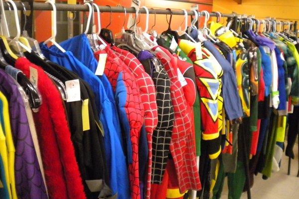 Racks of Boy's costumes. Most priced $9 to $15.