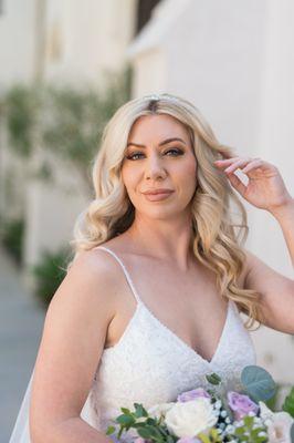 Hair and makeup on this gorgeous bride by Sindy Martinez