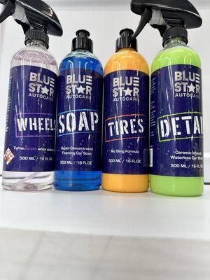 Designed labels from Blue Star Auto Care