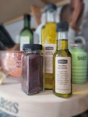 Garlic olive oil, truffle olive oil, and sumac joined my pantry. All containers were purchased at BD Provisions.