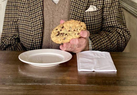 A chocolate chip cookie. It was very big and very good.