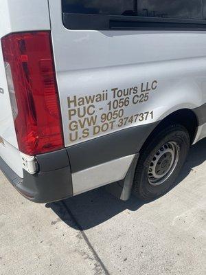 Just a picture of the name on the van