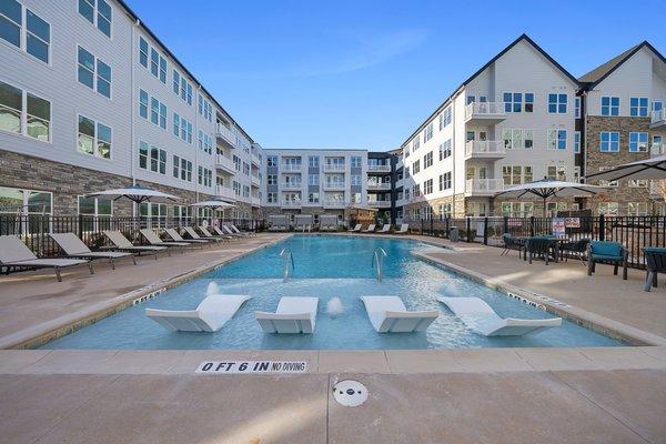 Pool with Sun Deck and Lounge Areas