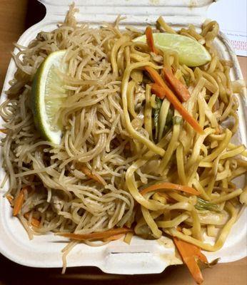 Twister: Pancit bihon and Pancit Canton