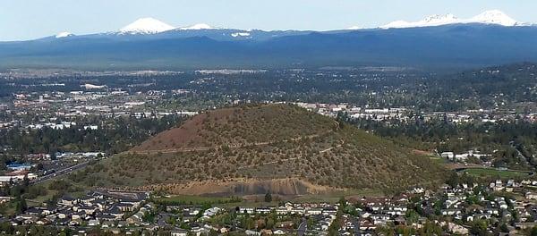 Aerial view of Pilot Butte from the East