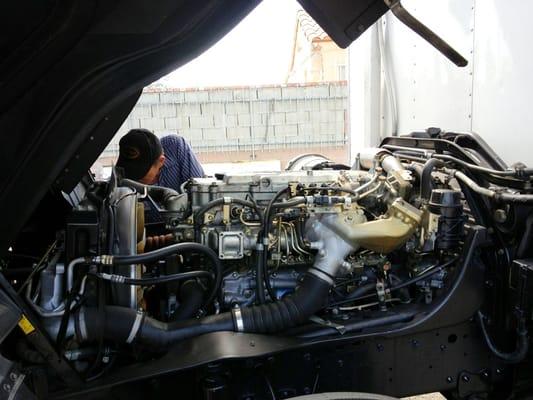 Sam, the owner, working hard