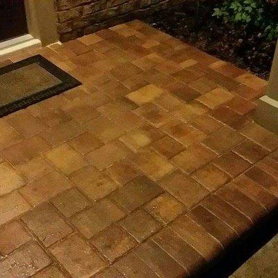 Paver landing for front entrance