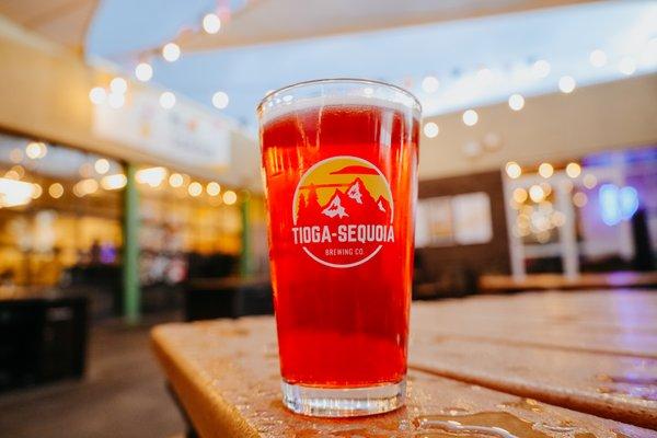 Strawberry Blonde out on the patio.