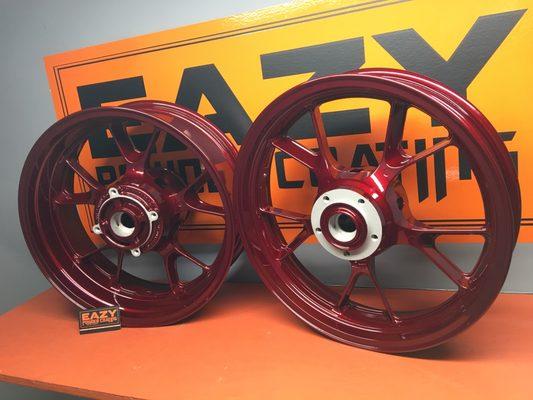 Sport Bike Wheels Coated in Illusion Cherry