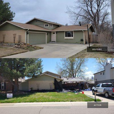Catch-All Landscaping Protection. Owens Corning Flex Shingle.
Broomfield Colorado