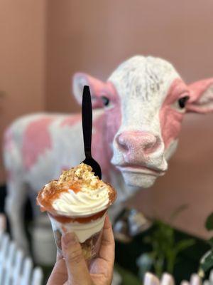 Peach cobbler sundae.