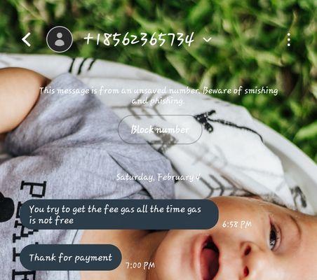 The owner taunting me via texts after hanging up