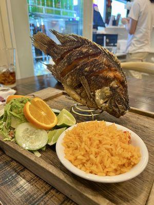 Fried whole tilapia