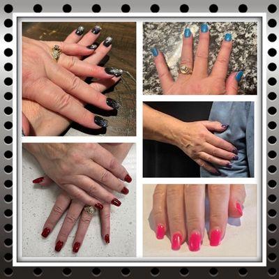 Several of my dip manicure's