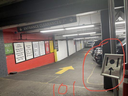 Look for the sign: 101. I thought it was some kind of symbol.