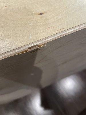 Finished drawer, very low quality and workmanship. I had another company remake these.