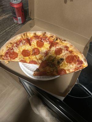 Two slices from a large pizza don't compare to a single slice from an individual pizza.
