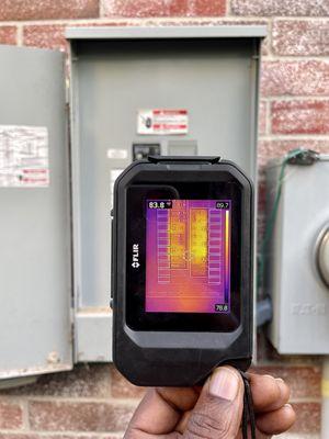 Infrared scan of electrical service panel