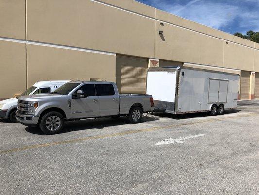 Our transport truck and enclosed trailer