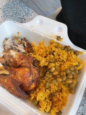 Fried chicken with rice and beans!