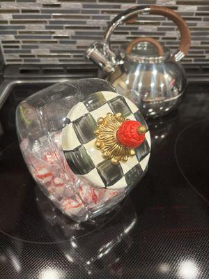 Mackenzie Childs glass candy jar