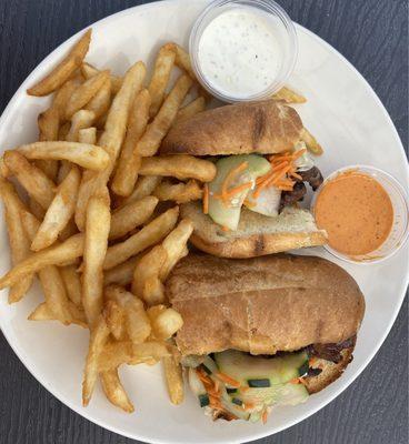 Korean Beef Hoagie ($18), with fries. Sept, 2024.