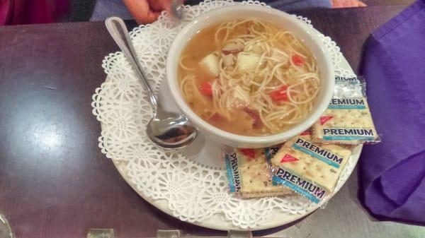 Your blood pressure is safe. There's not an ounce of salt in this soup.