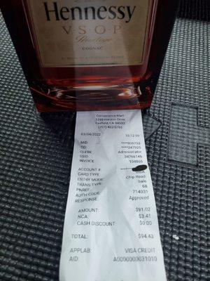 Henny VSOP 750ml
