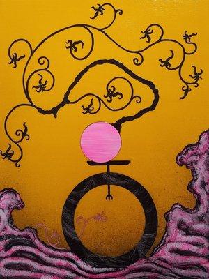 "Bonsai" 2018, 24 x 18 inches by Stacy Petty currently on view until May 29. FLAT BROKE is the exhibition.