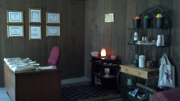 Tea Station and Desk Area