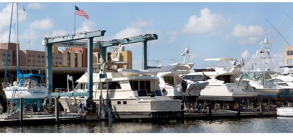 Boats up to 90 feet long and 22 feet wide can be accommodated - whatever type of boat you have.