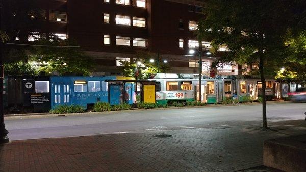 Green Line train at Blandford Street station