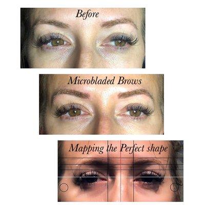 Brow mapping for a beautiful shape. Microbladed eyebrows!