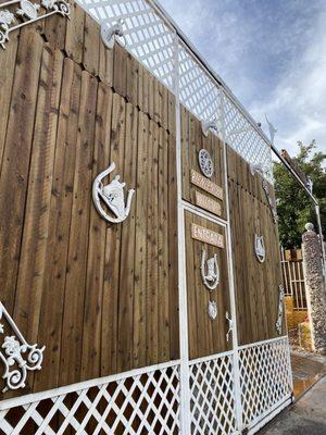 Outside and inside decor. In a neighborhood So quaint