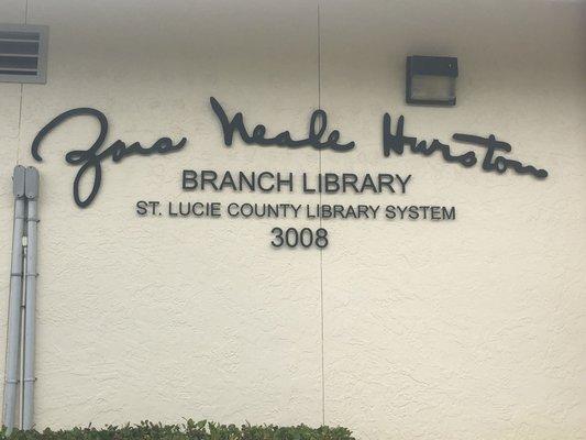 Stop #1 Zora Neale Hurston Branch Library which contains a large collection of audio and visual material relating to her.