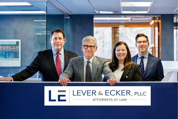 a group photo of Lever & Ecker's personal injury lawyers
