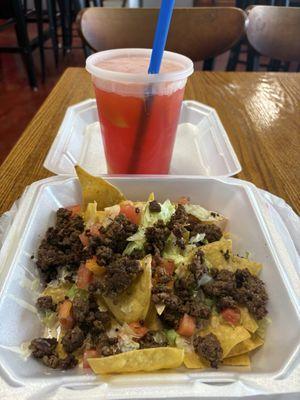 SnoNachos and Peach SnoWater