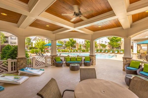 Relax in our poolside cabana area