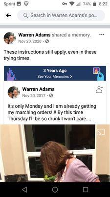 Why Warren Adams drinks...