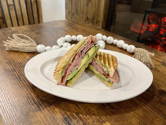 Turkey bacon avocado panini