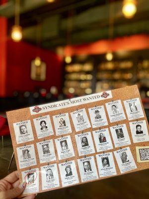 Most wanted drinks menu