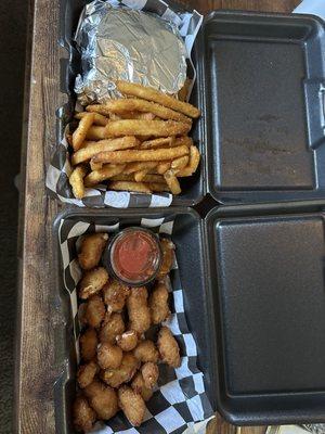 Bobby makes THE best burgers in town! The burger, fries, and cheese curd's hit every time and are full of flavor.