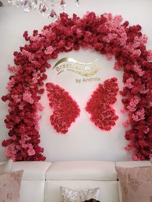 Accent wall in waiting area