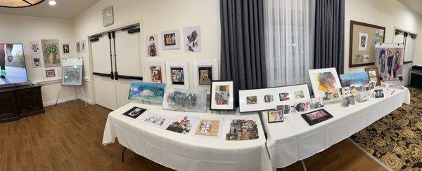 Art show for residents with artwork by residents