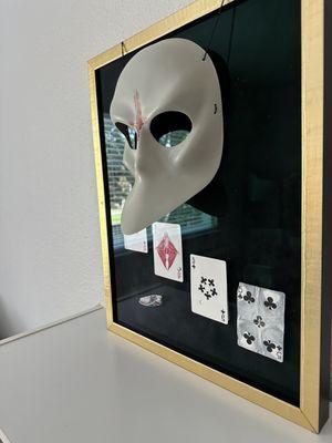 Placing the mask outside of the frame saved money, and it adds dimension!