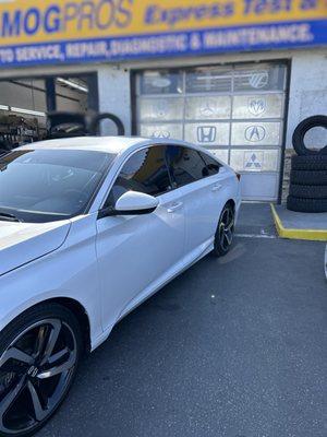 Window Tint installation 5%.