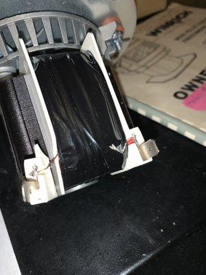 This is how we received new motor from this company! Broken plastic piece on pellet stove motor.