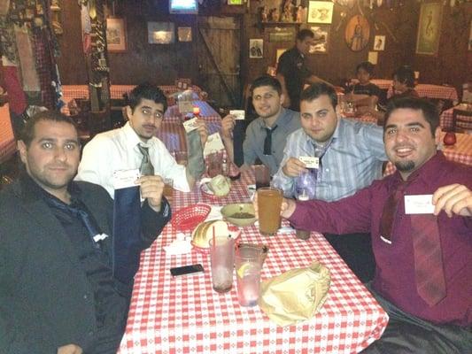 A great steak with the guys no ties attached!